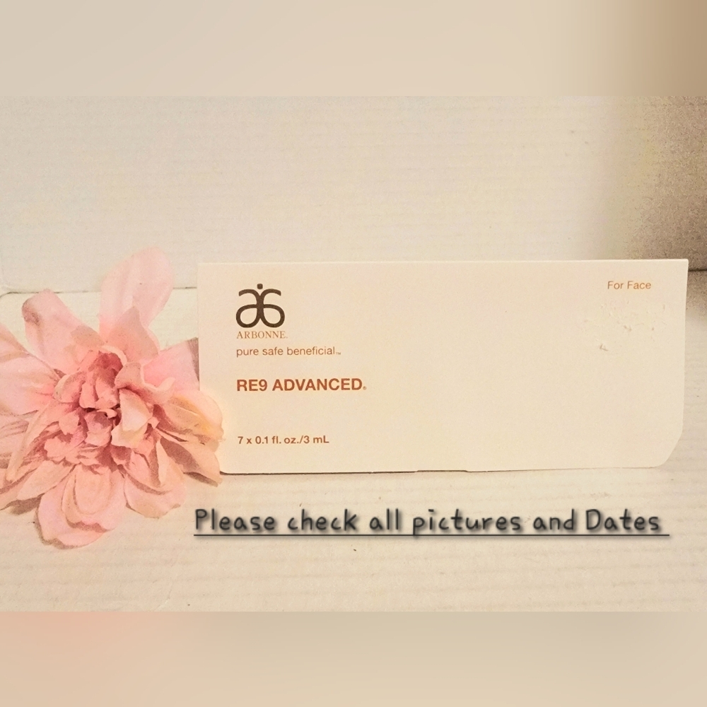 Arbonne RE9 Advanced Skin Care Anti Aging 7 Pc Sample Packs .1 oz New Old Stock